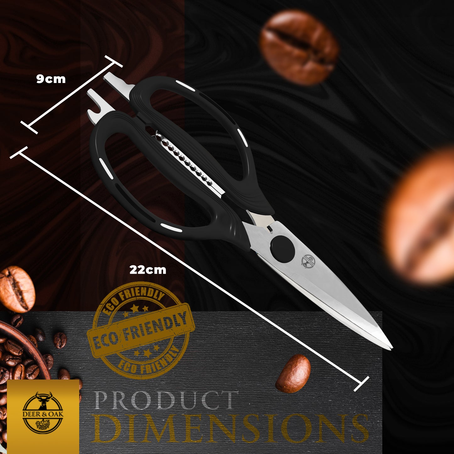 
                  
                    Eco-Friendly Premium Kitchen Scissors Handles Made from Recycled Coffee Beans
                  
                